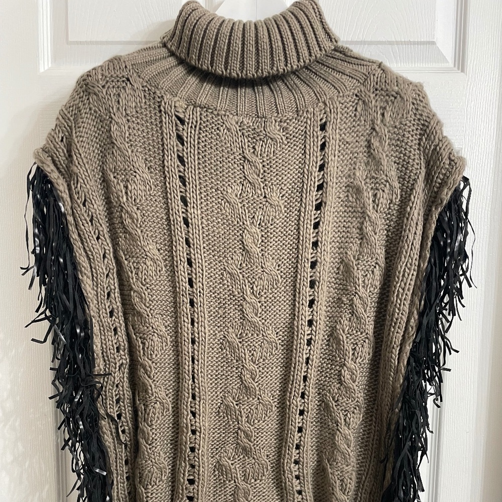 Unbranded sweater poncho with fringe one size fits all